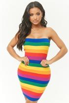 Forever21 Rainbow Striped Tube Dress
