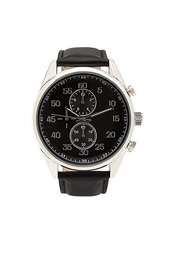 21 Men Black & Silver Men Chronograph Watch