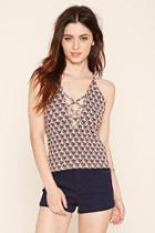 Forever21 Abstract Print Crisscross Cami