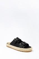 Forever21 Faux Croc Leather Espadrille Slides