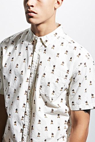Forever21 Alpha Beta Bulldog Print Shirt