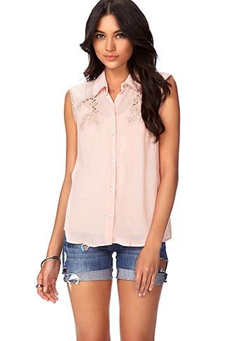 Love21 Embroidered Pom Pom Top