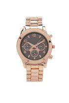 Forever21 Rose Gold & Black High-shine Chronograph Watch