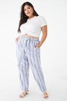 Forever21 Plus Size Striped Linen-blend Pants