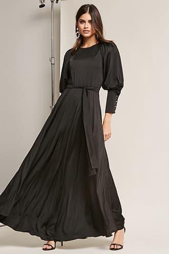 Forever21 Eta Puff-sleeve Maxi Dress