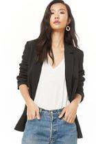 Forever21 Open-front Cuffed-sleeve Blazer