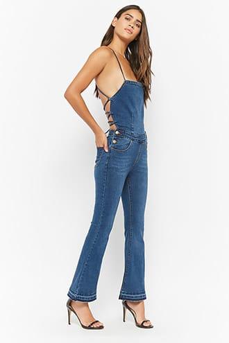 Forever21 Cami Flare Overalls