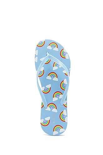 Forever21 Rainbow Print Flip Flop Sandals