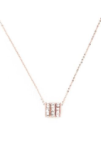 Forever21 Rose Gold & Clear Hoop Pendant Necklace
