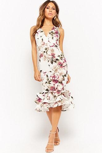 Forever21 Floral Tiered-ruffle Dress