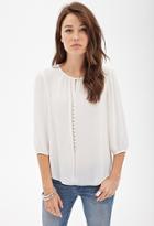 Forever21 Contemporary Sheer Keyhole Peasant Top