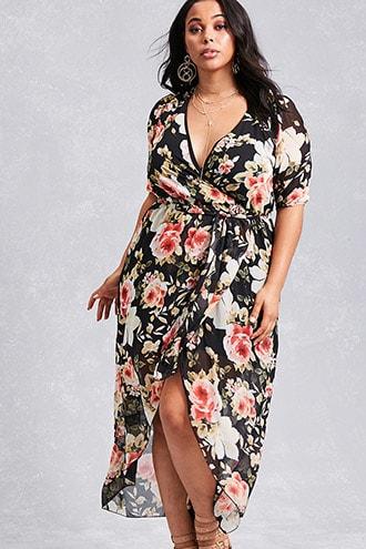 Forever21 Plus Size Faux Wrap Dress