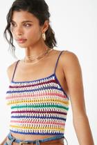 Forever21 Striped Open-knit Cropped Cami