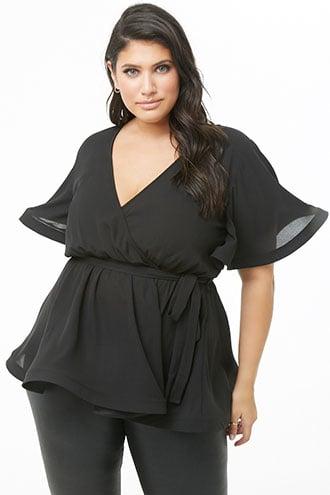 Forever21 Plus Size Structured Flounce Top