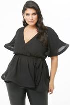 Forever21 Plus Size Structured Flounce Top