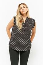 Forever21 Plus Size Polka Dot Pussycat Bow Top