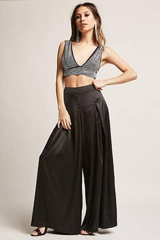 Forever21 Eta Satin Palazzo Pants