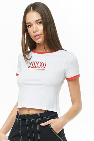 Forever21 Tokyo Graphic Ringer Tee