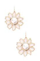 Forever21 Floral Cutout Faux Pearl Earrings