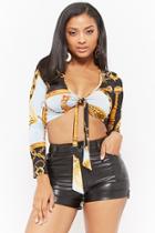 Forever21 Chain Link Print Crop Top