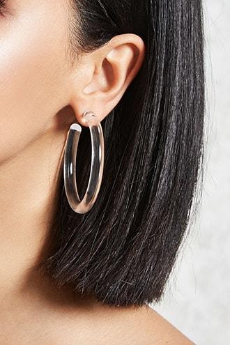 Forever21 Clear Acrylic Hoop Earrings