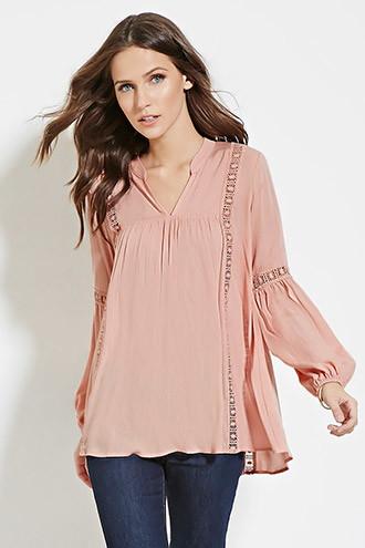 Forever21 Women's  Crochet-paneled Tunic