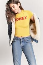Forever21 Honey Graphic Cropped Tee