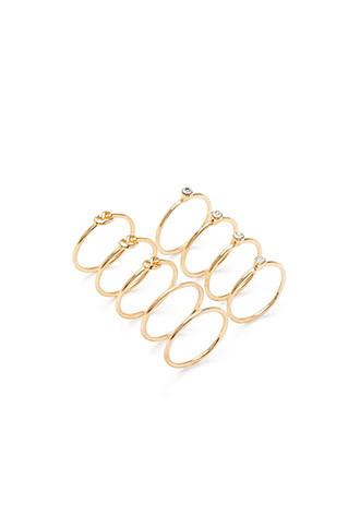 Forever21 Infinity Ring Set (gold/clear)