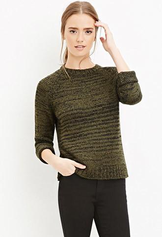 Forever21 Marled Knit Raglan Sweater