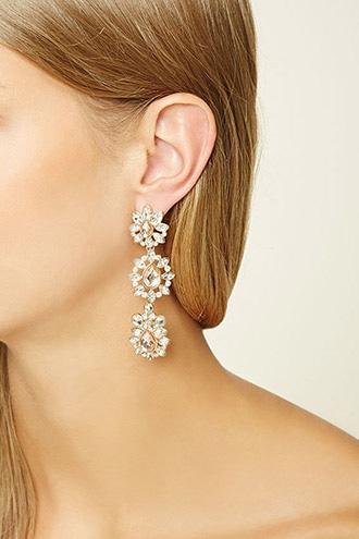 Forever21 Ornate Faux Gem Drop Earrings