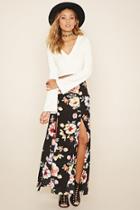 Forever21 Women's  Floral Print M-slit Maxi Skirt