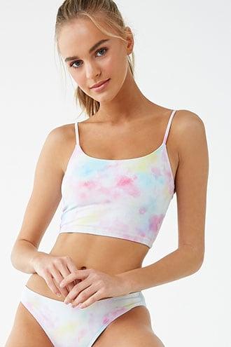 Forever21 Watercolor Longline Bralette Bikini Top