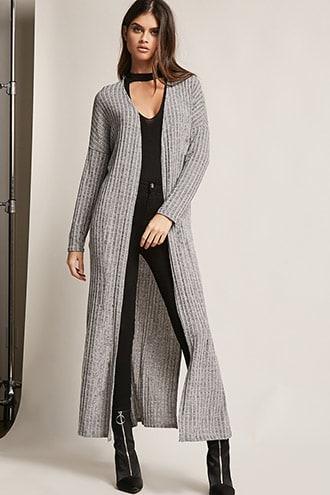 Forever21 Ribbed Side-slit Cardigan