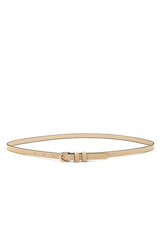 Forever21 Ivory Skinny Faux Leather Belt