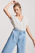 Forever21 Crepe Abstract Polka Dot Top