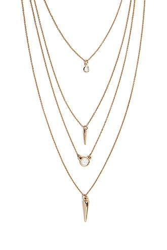 Forever21 Layered Faux Gem Charm Necklace