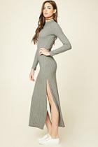 Love21 Women's  Heather Grey Contemporary Maxi Dress