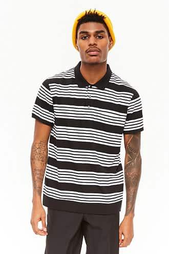 Forever21 Striped Knit Polo
