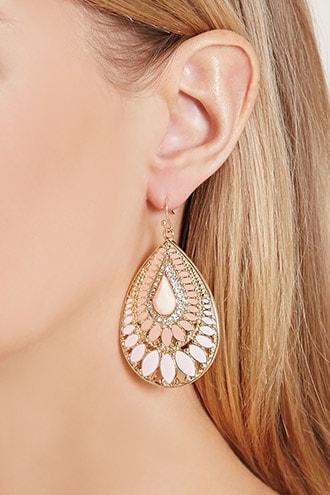 Forever21 Faux Stone Enamel Drop Earrings