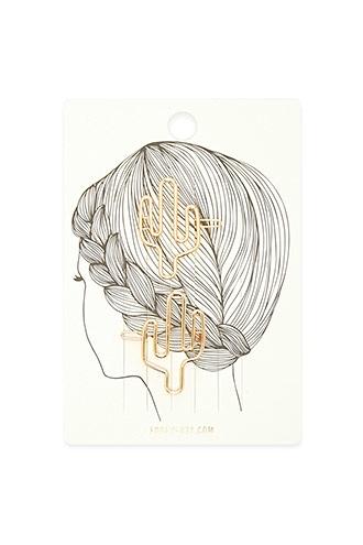 Forever21 Cactcus Hair Clip Set