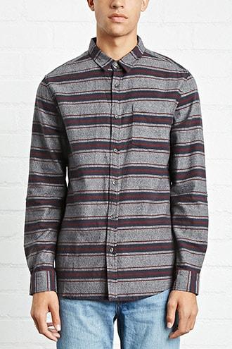 Forever21 Slim-fit Striped Cotton Shirt