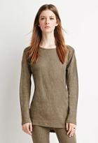 Forever21 Women's  Marled-knit Ribbed Top