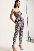 Forever21 Gingham Tube Top & High-waist Capri Pant Set