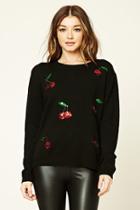 Forever21 Women's  Cherry Sequin Sweater