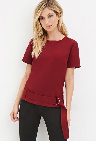 Forever21 Textured D-ring Blouse