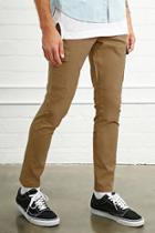 21 Men Men's  Khaki Slim-fit Cargo Pants