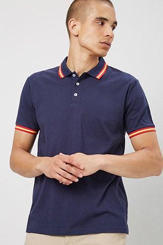 Forever21 Striped Contrast-trim Polo