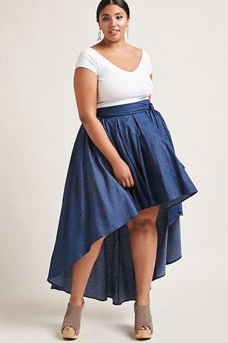 Forever21 Plus Size Chambray Skirt