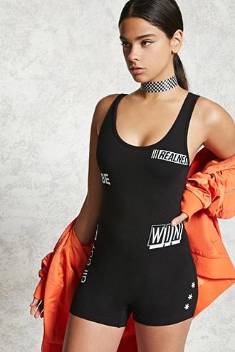 Forever21 Babe Graphic Romper
