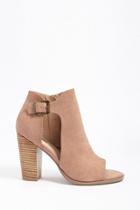 Forever21 Cutout Faux Suede Peep-toe Booties